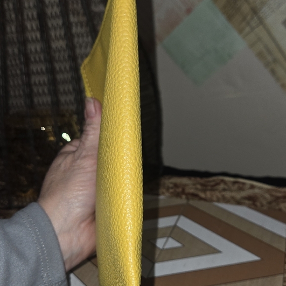 Furla Vibrant Yellow Leather Clutch - Picture 7 of 8